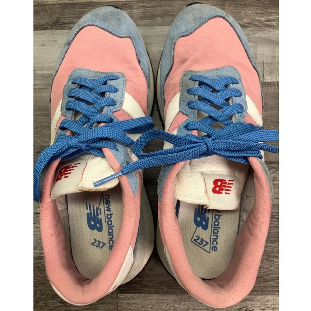 New Balance 237 Pink Blue Suede Retro Lifestyle Sneakers WS237IC Womens 8.5 - Picture 5 of 7